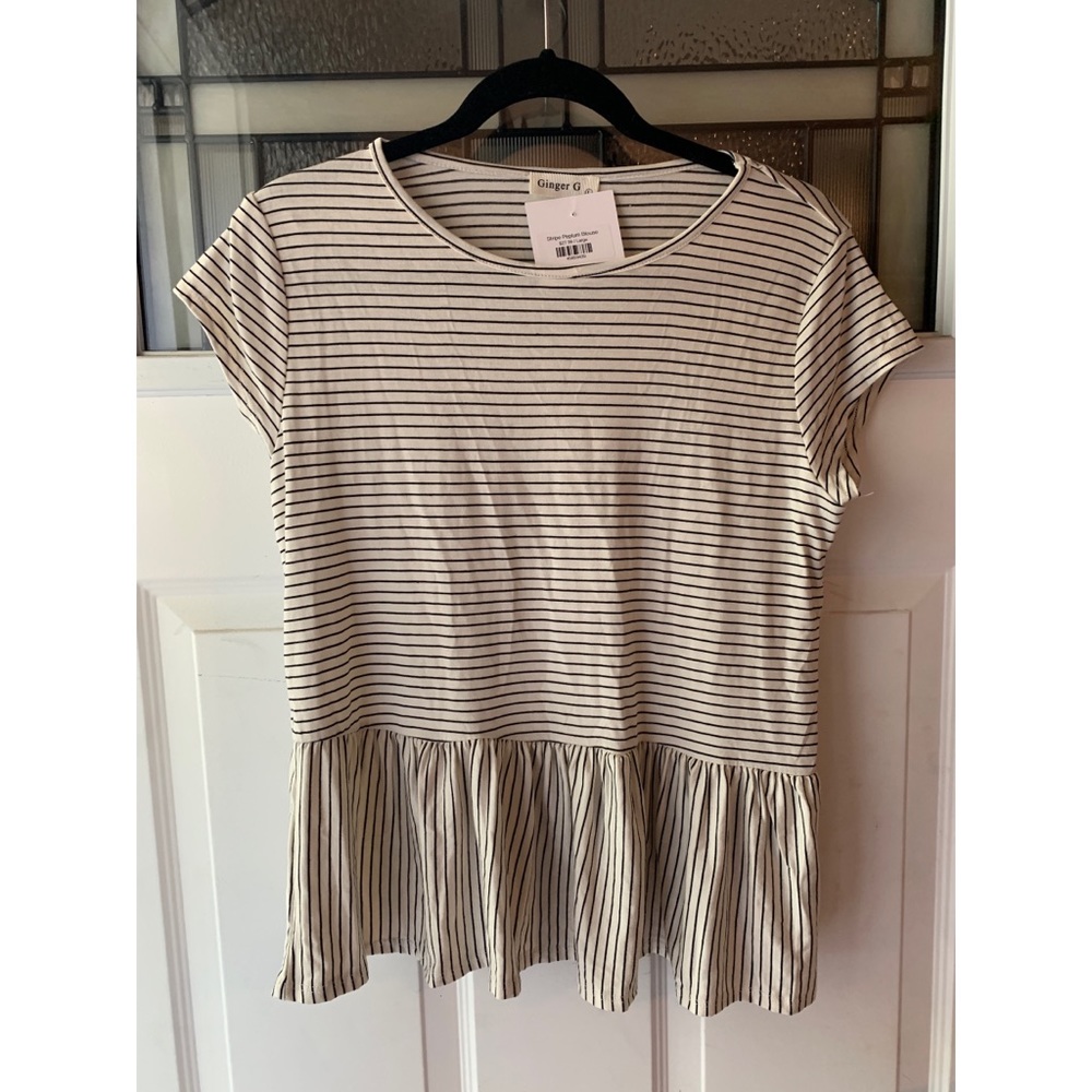 Stripe Peplum Blouse